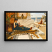 La Giovane Fanciulla con Pelle di Tigre che Cuci - John William Godward — quadro incorniciato alla parete