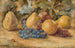 Nature morte di frutta mele pere e uva sul suolo - John William Hill — vista dell’opera