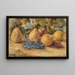 Nature morte di frutta mele pere e uva sul suolo - John William Hill — quadro incorniciato alla parete