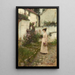 Cueillir des fleurs dans un jardin del Devonshire - John William Waterhouse — quadro incorniciato alla parete
