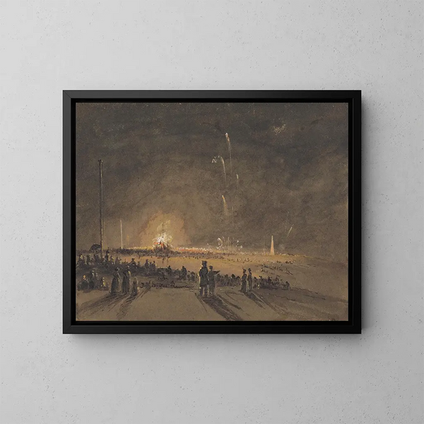 Un fuochi d'artificio - John Wilson Carmichael — quadro incorniciato alla parete