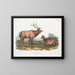 Elan canadese maschio e femmina - John Woodhouse Audubon — quadro incorniciato alla parete