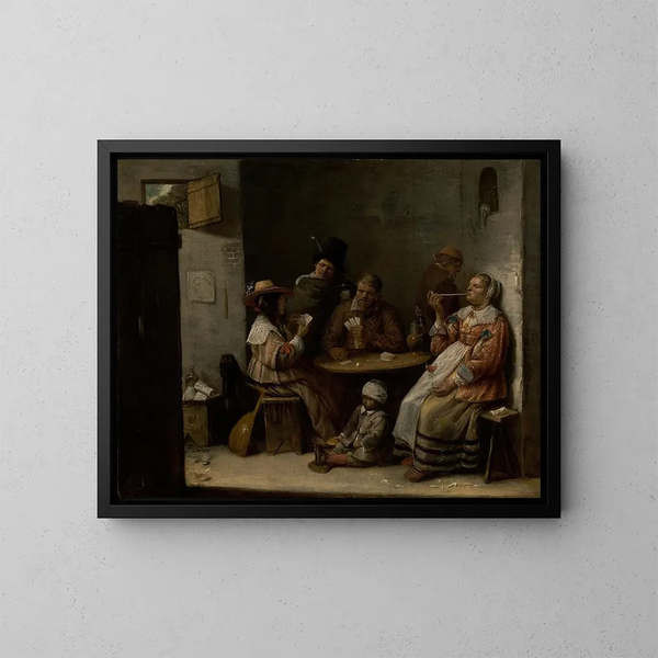 I giocatori di carte - Joos van Craesbeeck — quadro incorniciato alla parete