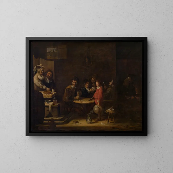 Cinque sensi - Joos van Craesbeeck — quadro incorniciato alla parete