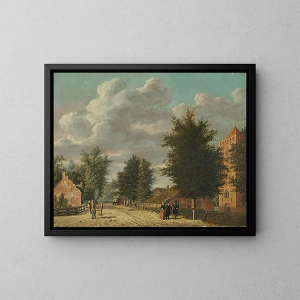 Vista del villaggio di Eemnes - Jordanus Hoorn — quadro incorniciato alla parete