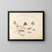 Platino 22: Una tarma cinnabar e un scarabeo con farfalle, altri insetti e una bocca di lupo - Joris Hoefnagel — quadro incorniciato alla parete