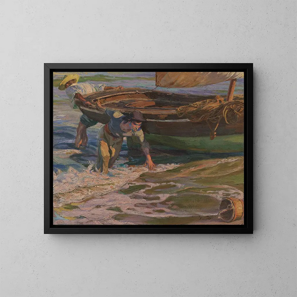Mise à sec du bateau - José Mongrell — quadro incorniciato alla parete
