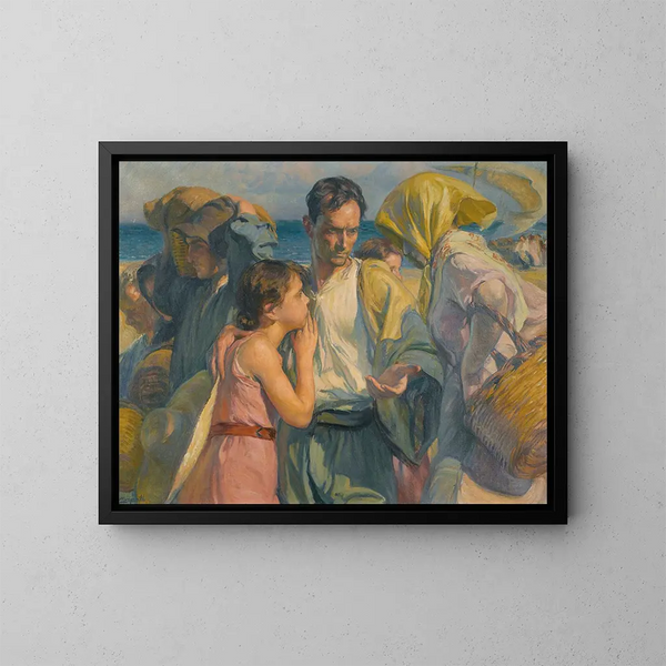 Ritorno dalla pesca - José Mongrell — quadro incorniciato alla parete