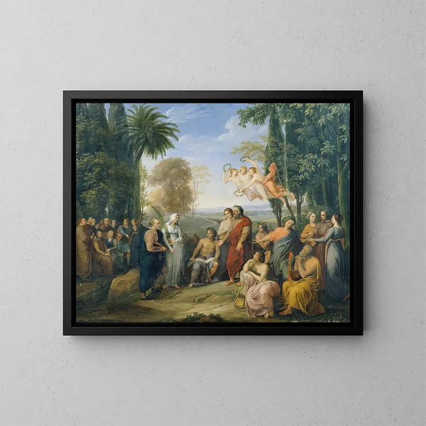 Klopstock tra i poeti nell'Eliseo - Josef Abel — quadro incorniciato alla parete