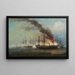 La battaglia navale a Helgoland il 9 maggio 1864 - Josef Carl Berthold Püttner — quadro incorniciato alla parete
