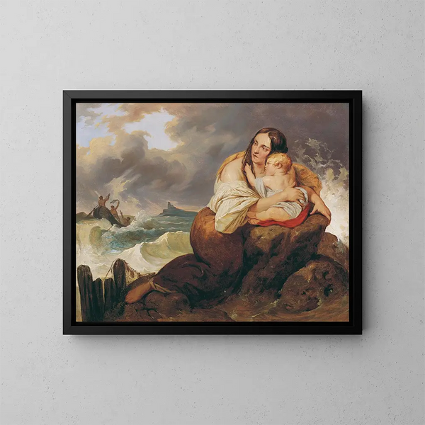 Il naufrago - Josef Danhauser — quadro incorniciato alla parete