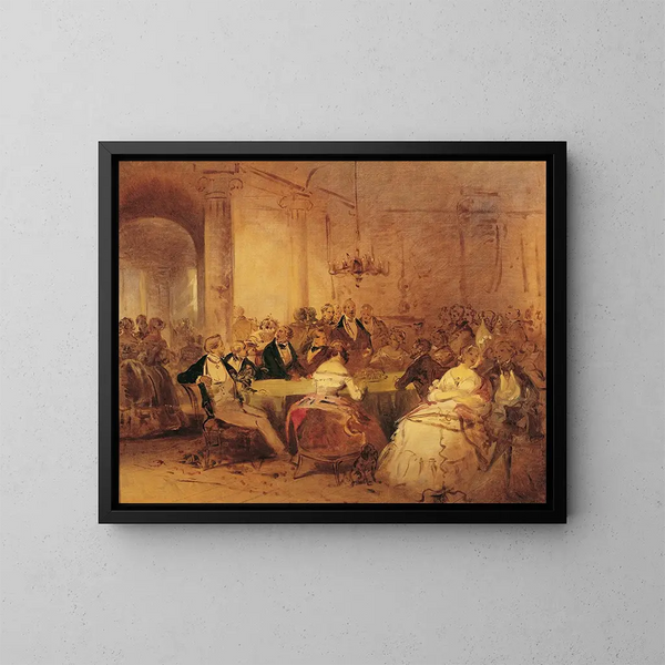 Scène de société - Josef Danhauser — quadro incorniciato alla parete