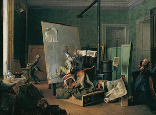 Scène comica nell'atelier - Josef Danhauser — vista dell’opera
