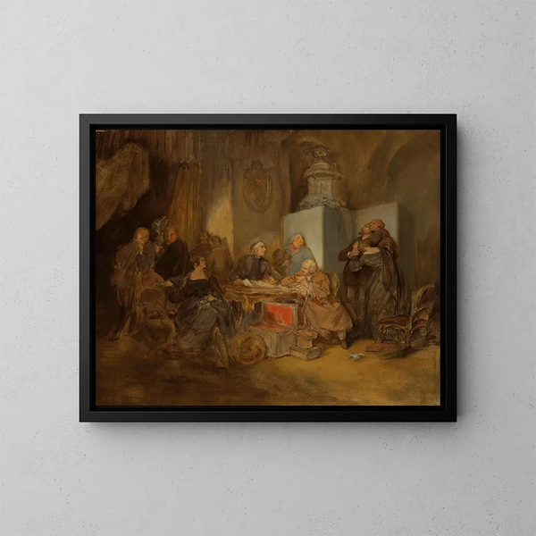 L'Ouverture du testament II - Josef Danhauser — quadro incorniciato alla parete