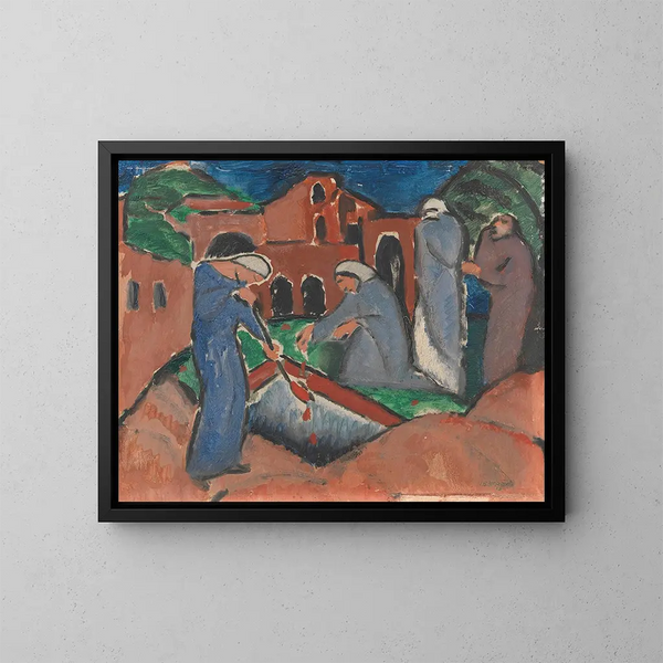 Enterrement - Josef Eberz — quadro incorniciato alla parete