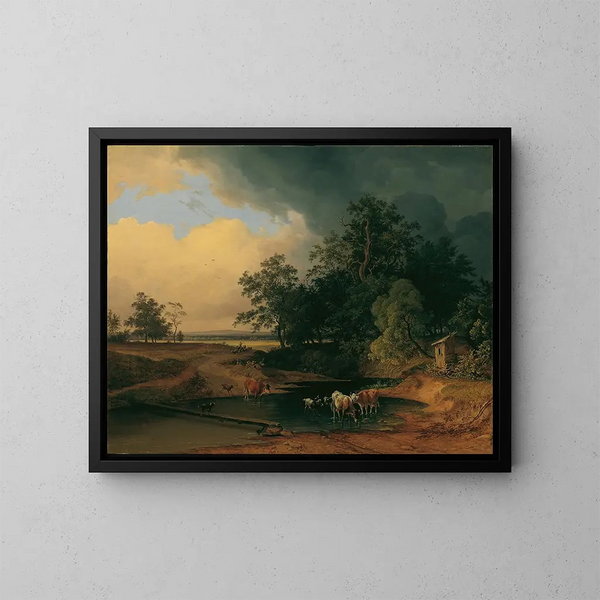 Paesaggio del mare al crepuscolo - Josef Feid — quadro incorniciato alla parete