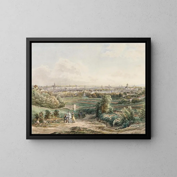 Vista di Vienna da Döbling - Josef Gerstmeyer — quadro incorniciato alla parete