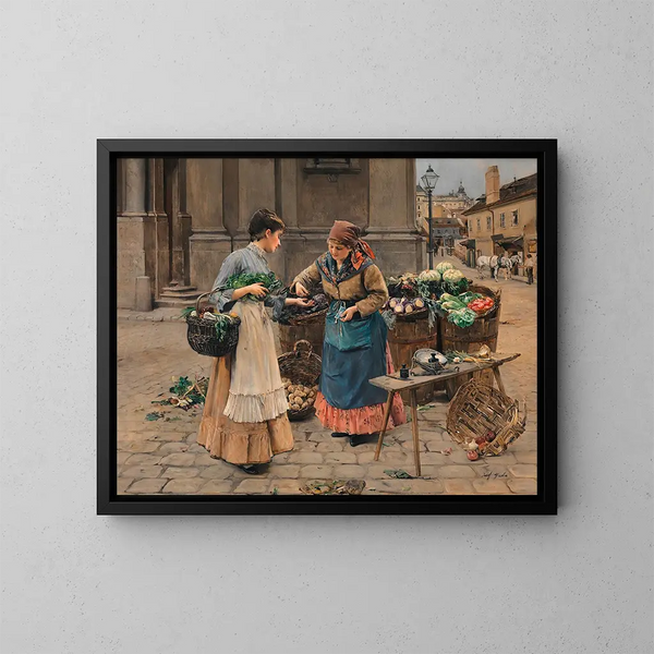 Scène au stand de gemmes - Josef Gisela — quadro incorniciato alla parete