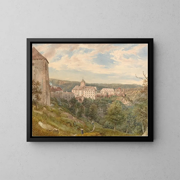 Château d'Eichhorn al crepuscolo - Josef Höger — quadro incorniciato alla parete