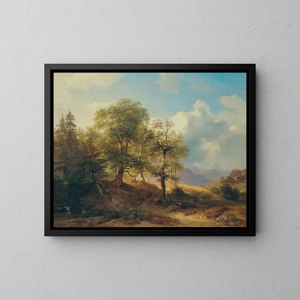 Paesaggio estivo in alta montagna - Josef Höger — quadro incorniciato alla parete