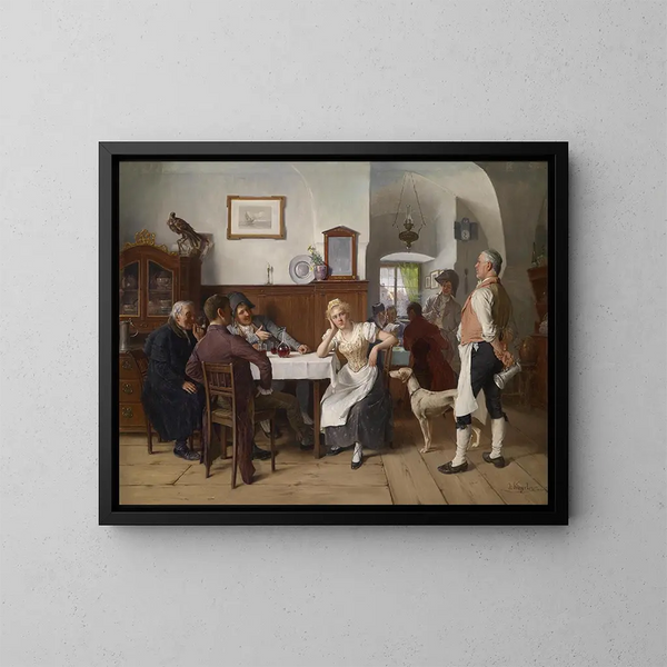 Al ristorante - Josef Kinzel — quadro incorniciato alla parete