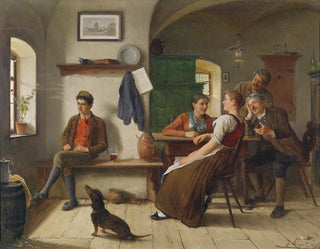 Nella sala dei contadini - Josef Kinzel — vista dell’opera