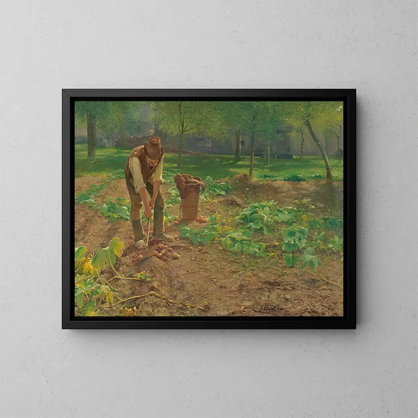 La Raccolta delle patate - Josef Kinzel — quadro incorniciato alla parete