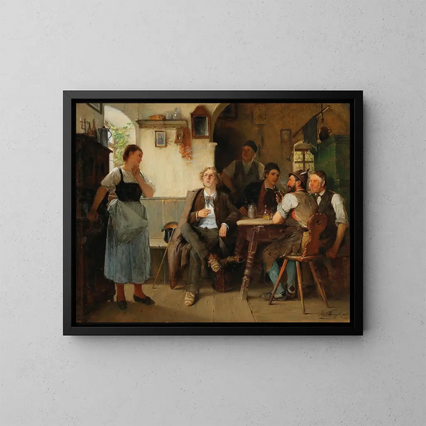 La visita degli studenti - Josef Kinzel — quadro incorniciato alla parete