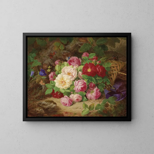 Roses sur le sol forestier - Josef Lauer — quadro incorniciato alla parete