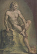 Nu d'un homme assis sur une pierre regardant vers la droite - Josef Neher — vista dell’opera