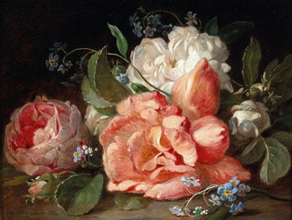 Josef Neugebaue - A Bouquet of Flowers with Roses and ForgetMeNots.webp