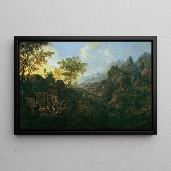 Josef Orient - Ideale Landschaft mit Bauernkirmes.webp