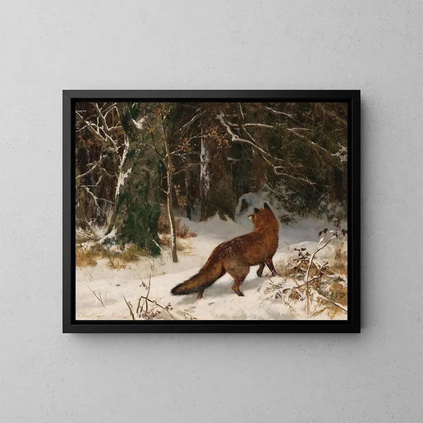 Incontro invernale - Josef Schmitzberger — quadro incorniciato alla parete