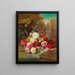 Composition floreale con farfalla in un paesaggio di parco - Josef Schuster — quadro incorniciato alla parete