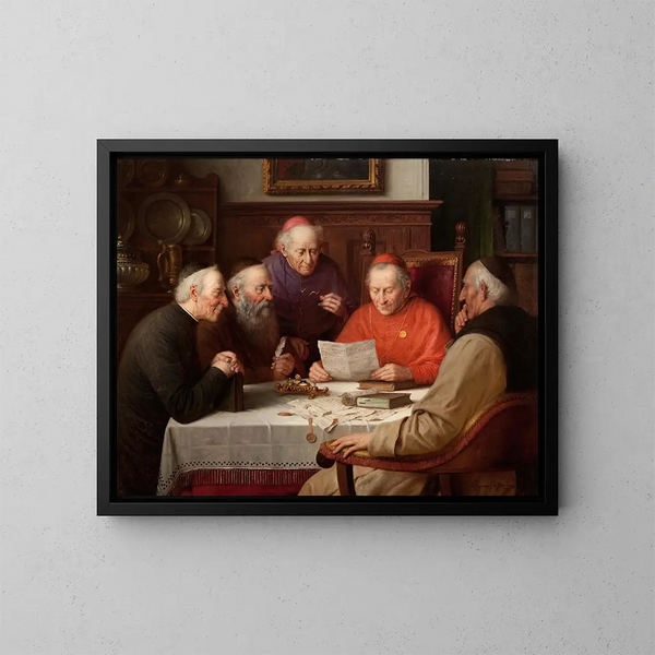 Una riunione dei cardinali - Josef Wagner-Höhenberg — quadro incorniciato alla parete