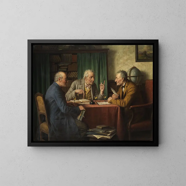 La conversazione degli studiosi - Josef Wagner-Höhenberg — quadro incorniciato alla parete