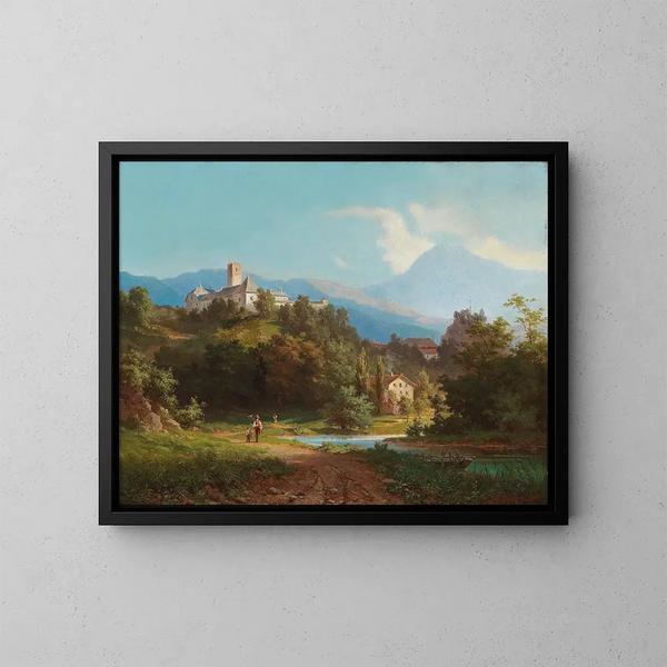 Vista di un castello - Josef Willroider — quadro incorniciato alla parete