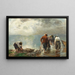 Pescatori che tirano le reti sul lago Chiemsee - Josef Wopfner — quadro incorniciato alla parete