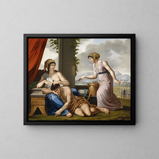 Samson e Dalila - Josef Worlicek — quadro incorniciato alla parete