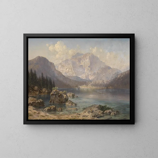 Josef von Schlgl - Der vordere Langbath See mit dem kaiserlichen Jagdhause.webp