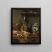 Nature morte con capra, vasi in rame, vaso Talavera e chichicuilotes - Josefa San Román — quadro incorniciato alla parete