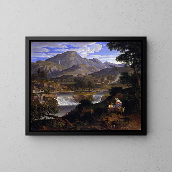 Cascate a Subiaco - Joseph Anton Koch — quadro incorniciato alla parete