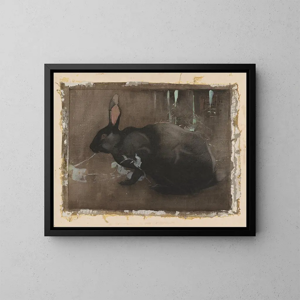 Un coniglio nero - Joseph Crawhall — quadro incorniciato alla parete