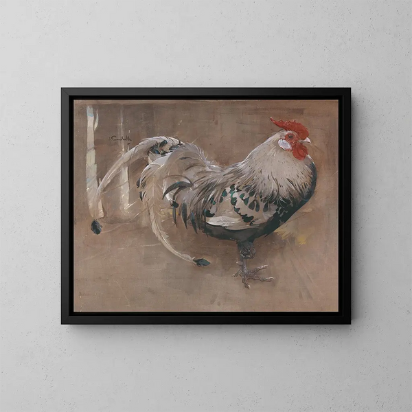 Il gallo glitterato - Joseph Crawhall — quadro incorniciato alla parete
