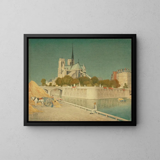 Notre-Dame et la Seine - Joseph Edward Southall — quadro incorniciato alla parete