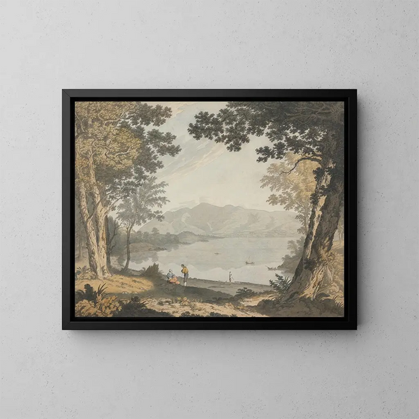 Vista di Skiddaw e del Derwentwater - Joseph Farington — quadro incorniciato alla parete