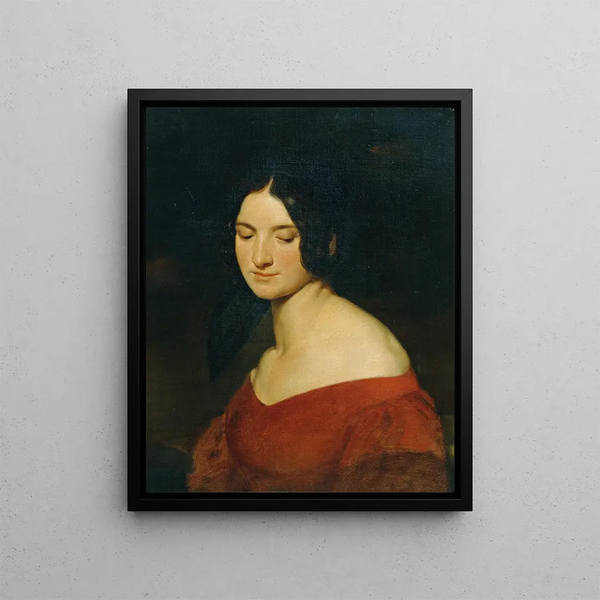 Joseph Hasslwander - Dame in indischrotem Kleid.webp