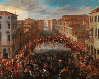 Joseph Heintz the Younger - The Battaglia dei Pugni on the Bridge of San Barnaba Venice.webp