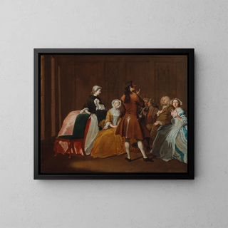 La famiglia Harlowe in Clarisse di Samuel Richardson - Joseph Highmore — quadro incorniciato alla parete