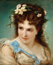 Ritratto di una ragazza con fiori nei capelli - Joseph Hippolyte Aussandon — vista dell’opera